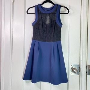 BCBG Sleeveless Lace A Line Mini Dress